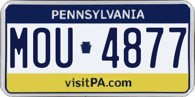 PA license plate MOU4877