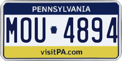 PA license plate MOU4894