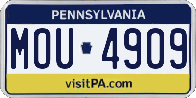 PA license plate MOU4909