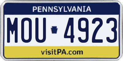 PA license plate MOU4923