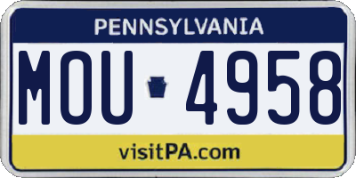 PA license plate MOU4958