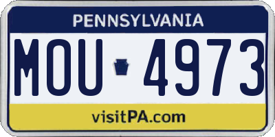 PA license plate MOU4973