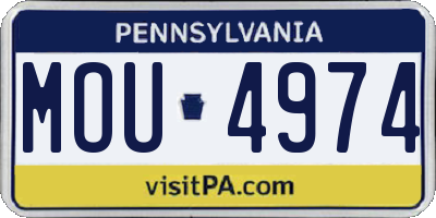PA license plate MOU4974