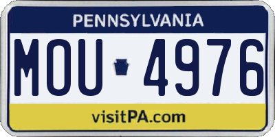PA license plate MOU4976