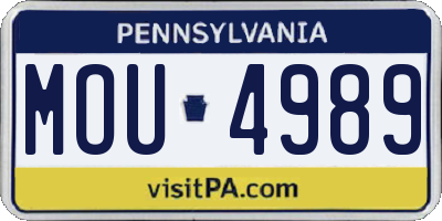 PA license plate MOU4989