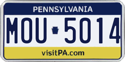 PA license plate MOU5014