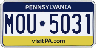 PA license plate MOU5031