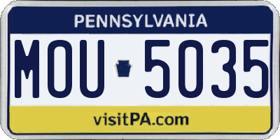 PA license plate MOU5035