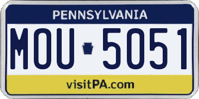 PA license plate MOU5051