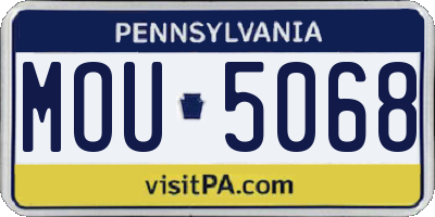 PA license plate MOU5068