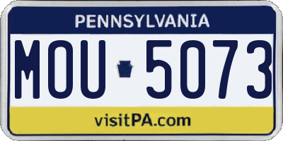 PA license plate MOU5073