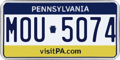 PA license plate MOU5074