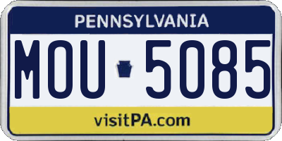 PA license plate MOU5085