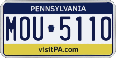 PA license plate MOU5110