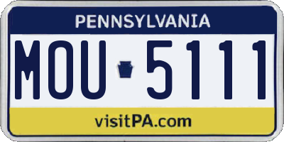 PA license plate MOU5111