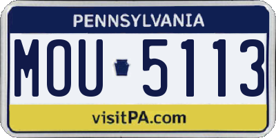 PA license plate MOU5113