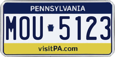 PA license plate MOU5123