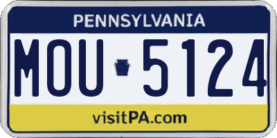 PA license plate MOU5124