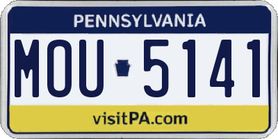 PA license plate MOU5141