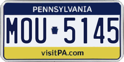 PA license plate MOU5145