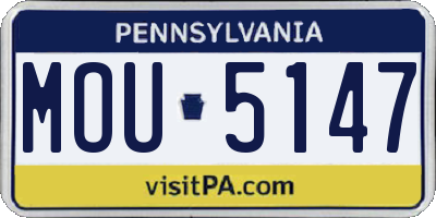 PA license plate MOU5147