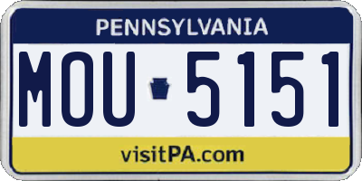 PA license plate MOU5151