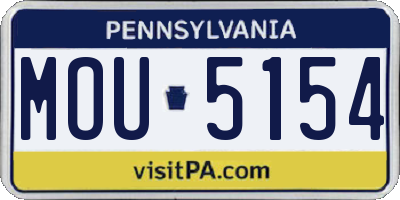 PA license plate MOU5154