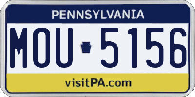 PA license plate MOU5156