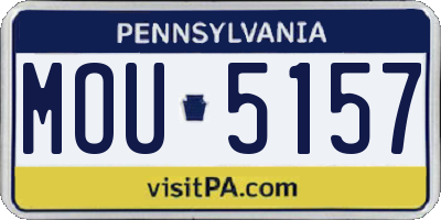 PA license plate MOU5157
