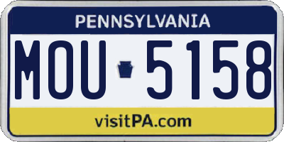 PA license plate MOU5158