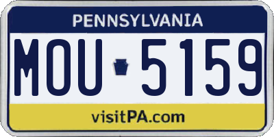 PA license plate MOU5159
