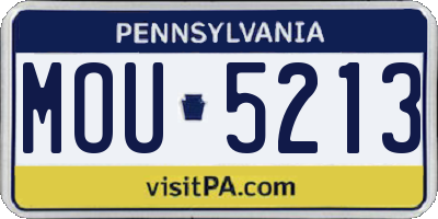 PA license plate MOU5213