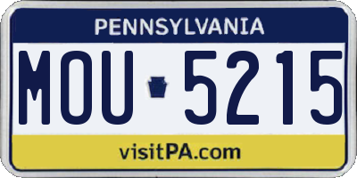 PA license plate MOU5215