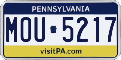 PA license plate MOU5217