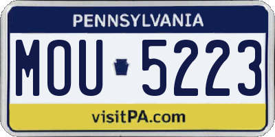 PA license plate MOU5223