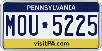 PA license plate MOU5225