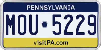 PA license plate MOU5229