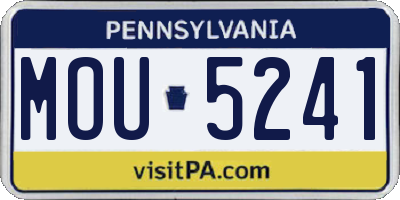 PA license plate MOU5241