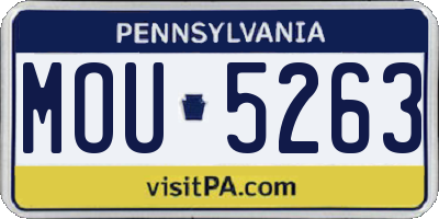 PA license plate MOU5263