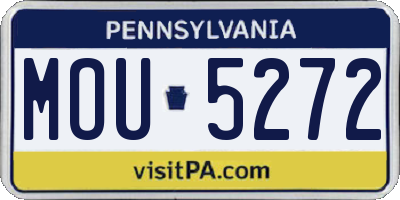 PA license plate MOU5272