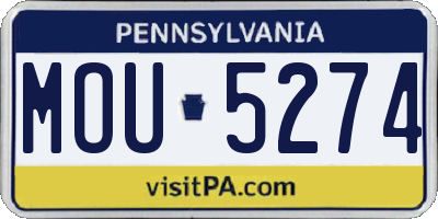 PA license plate MOU5274
