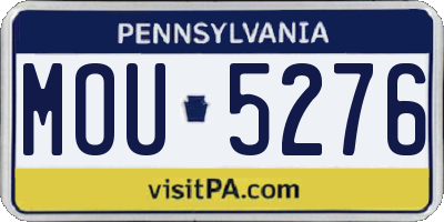 PA license plate MOU5276