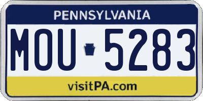 PA license plate MOU5283