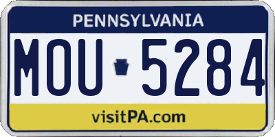 PA license plate MOU5284