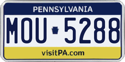 PA license plate MOU5288