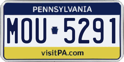 PA license plate MOU5291