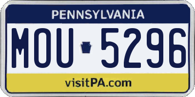 PA license plate MOU5296