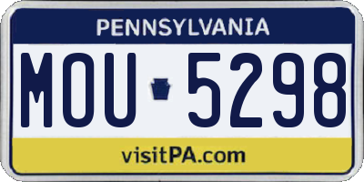 PA license plate MOU5298