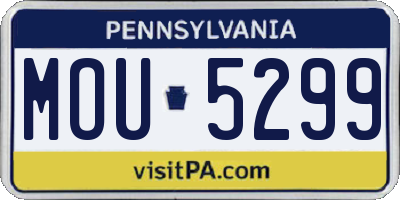 PA license plate MOU5299