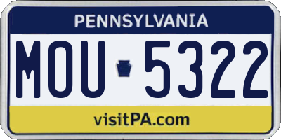 PA license plate MOU5322